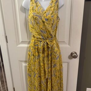 Tommy Hilfiger Yellow and Blue Floral Maxi Dress